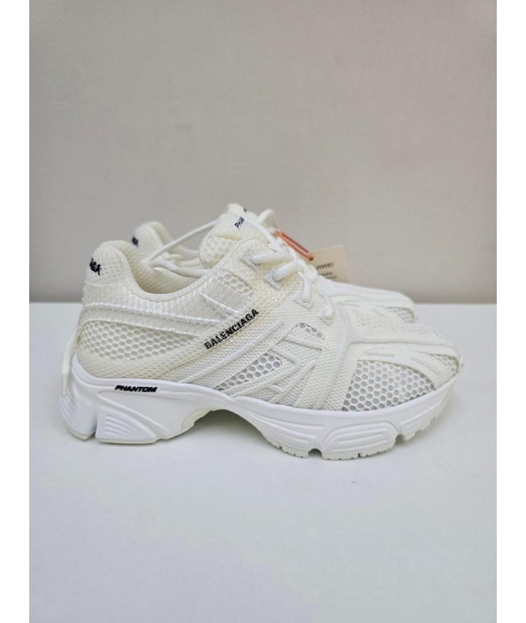 BALENCIAGA Белые кожаные кроссовки, фото 5