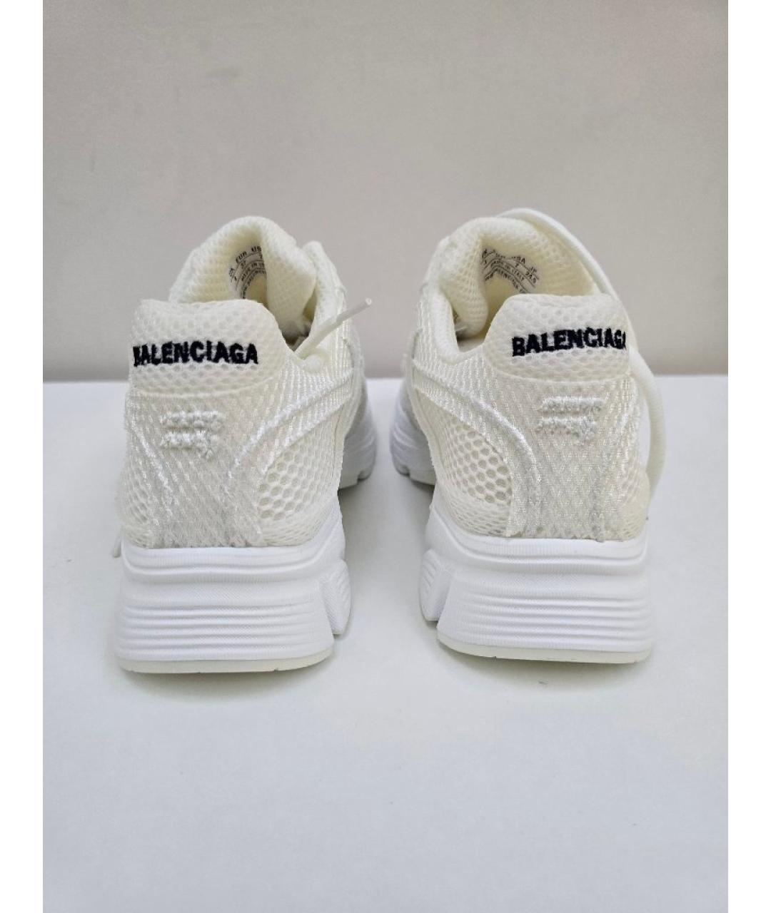 BALENCIAGA Белые кожаные кроссовки, фото 4