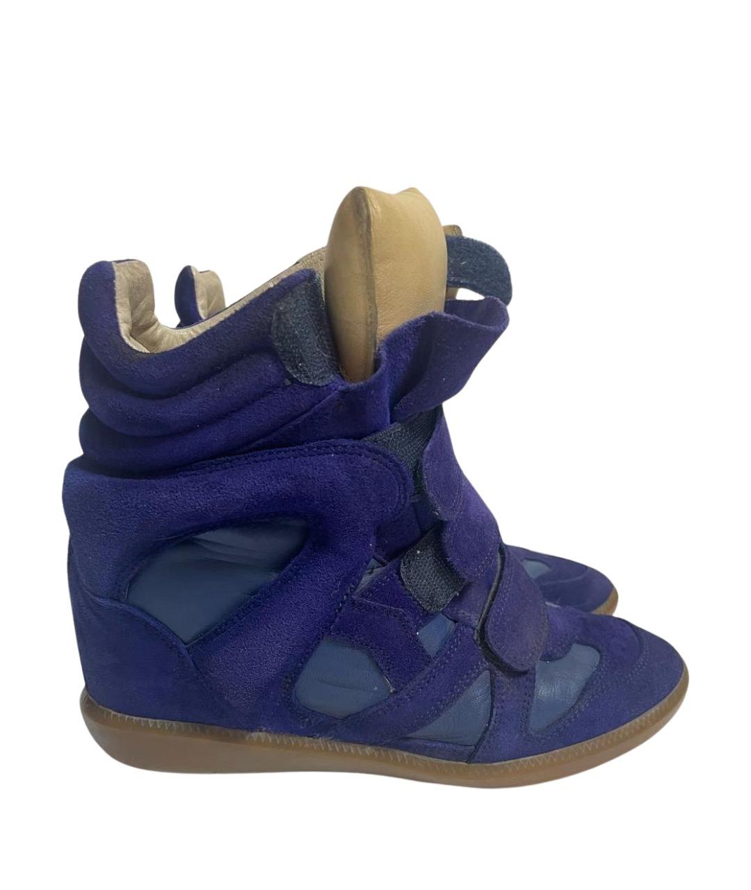 ISABEL MARANT Темно-синие замшевые кроссовки, фото 1