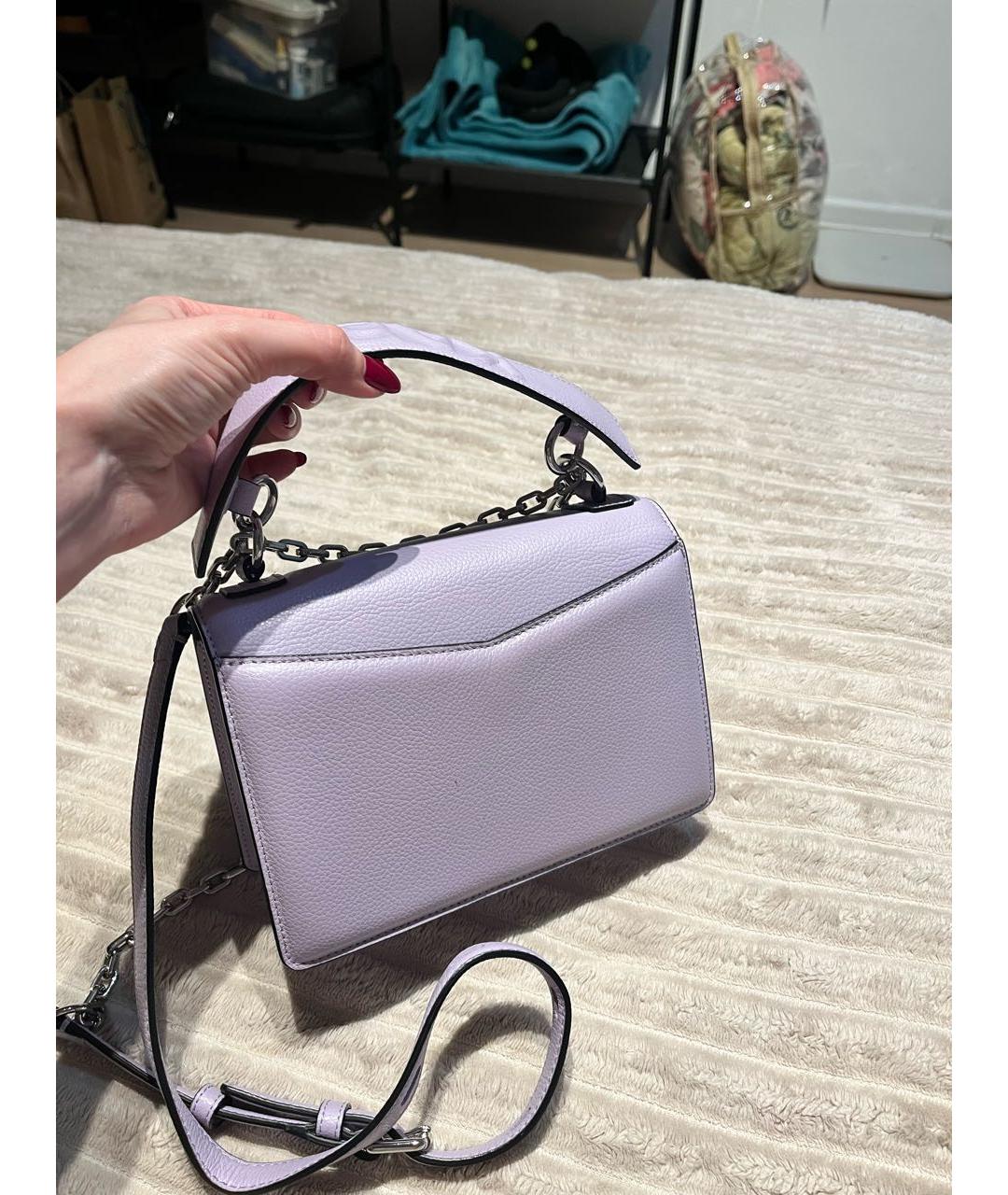 KARL LAGERFELD Фиолетовая кожаная сумка через плечо, фото 3