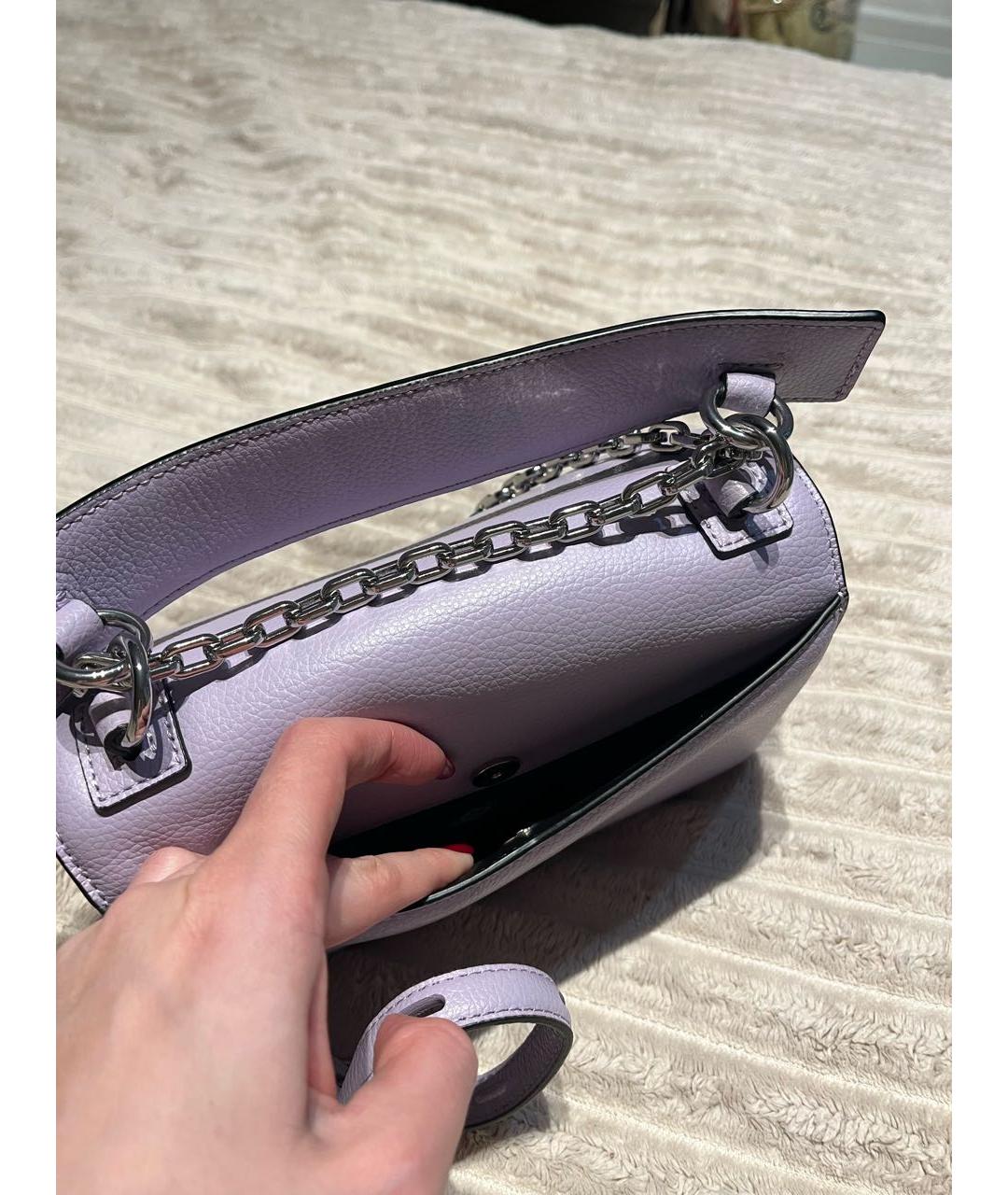 KARL LAGERFELD Фиолетовая кожаная сумка через плечо, фото 6