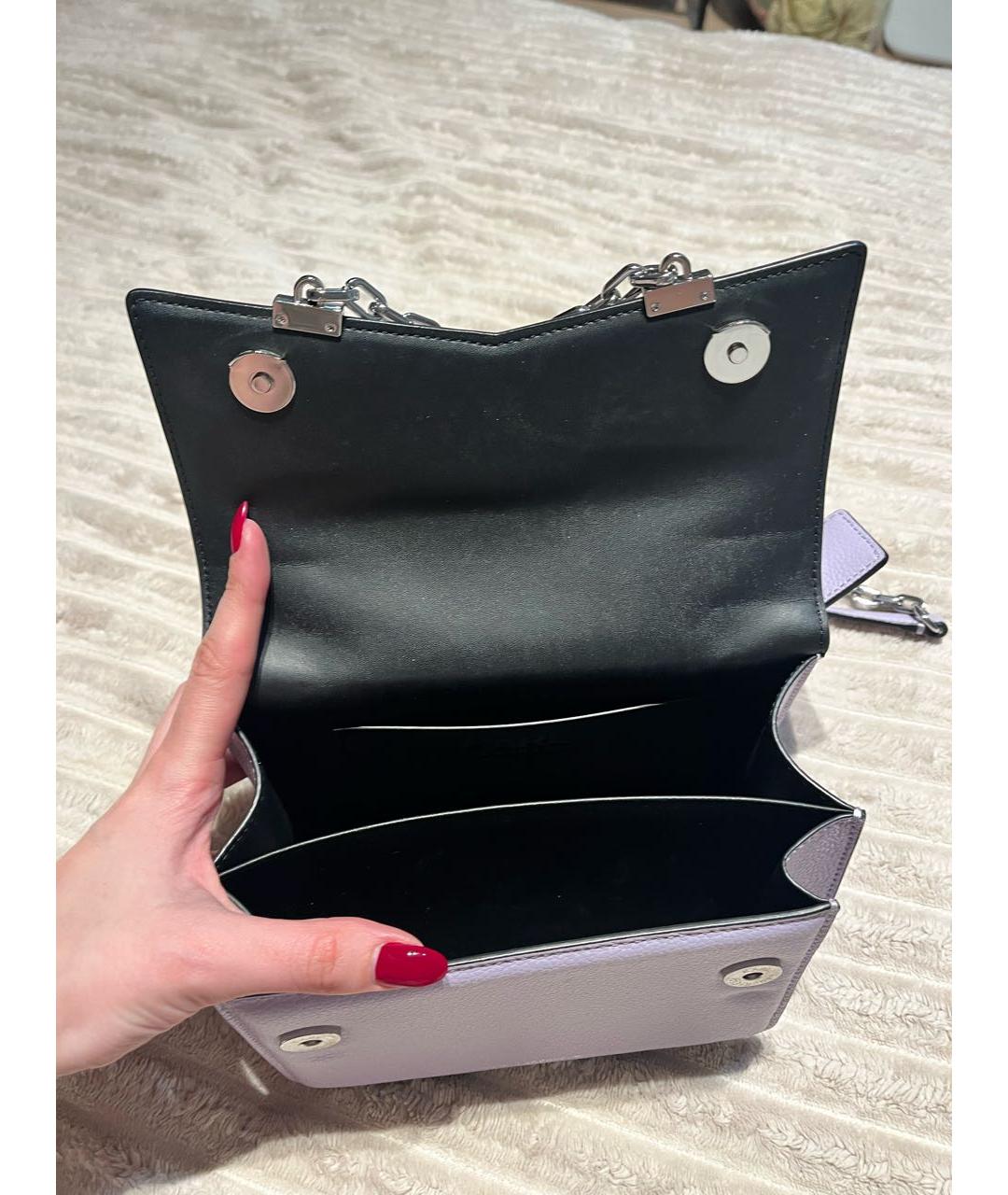 KARL LAGERFELD Фиолетовая кожаная сумка через плечо, фото 5