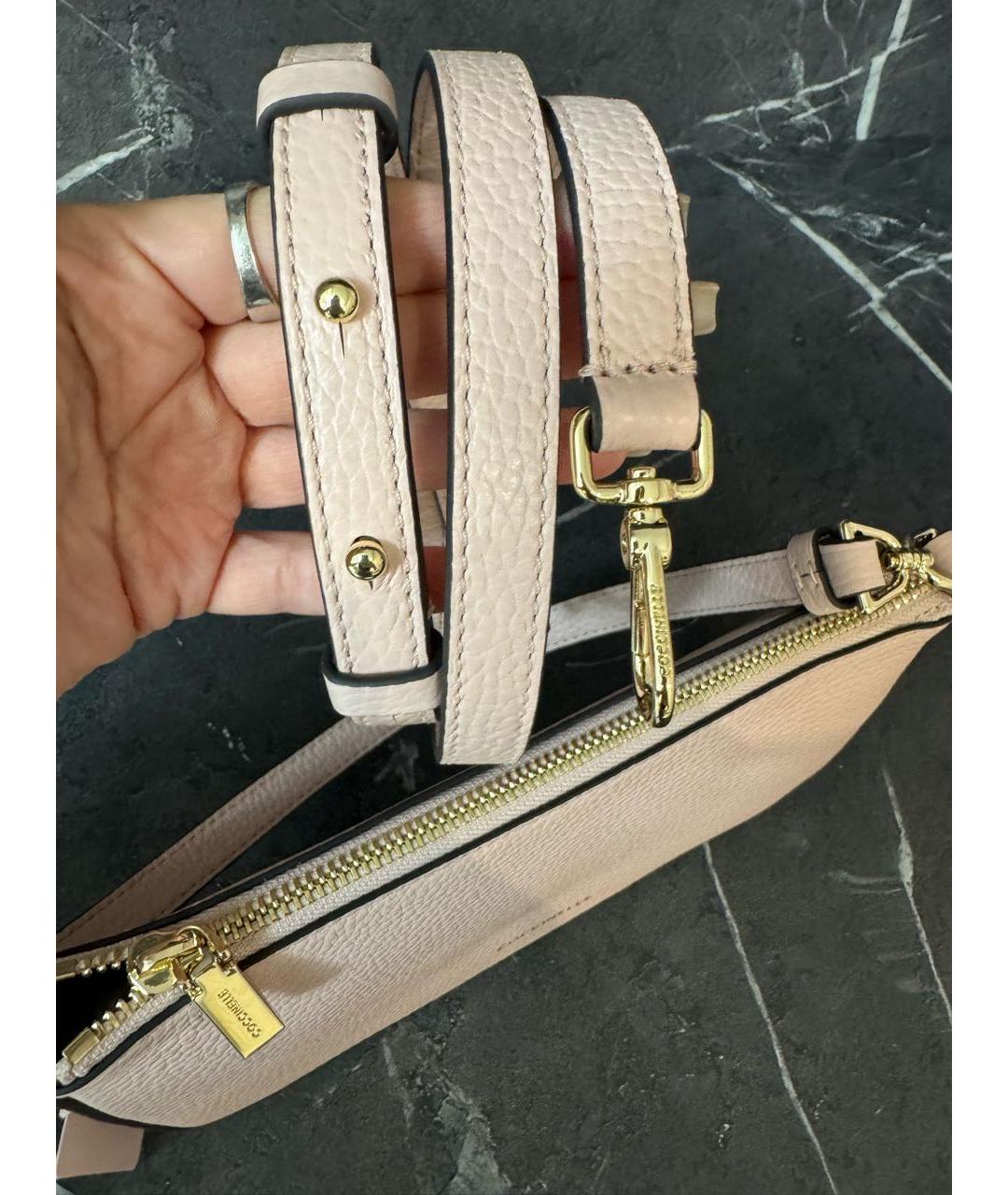 COCCINELLE Розовая кожаная сумка через плечо, фото 8