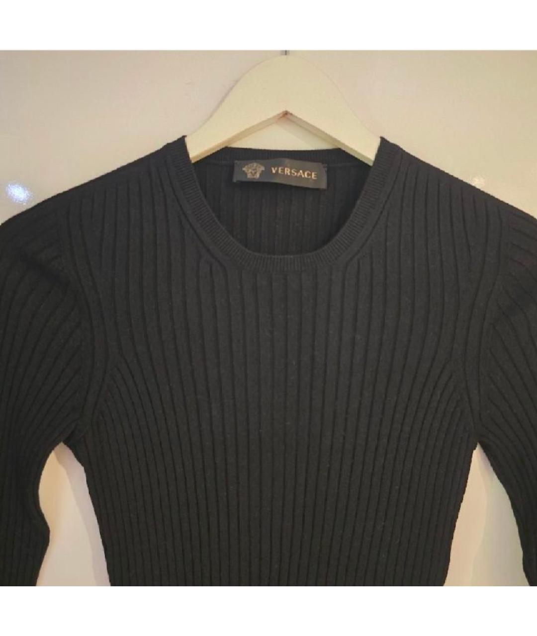 VERSACE Черный шерстяной джемпер / свитер, фото 3