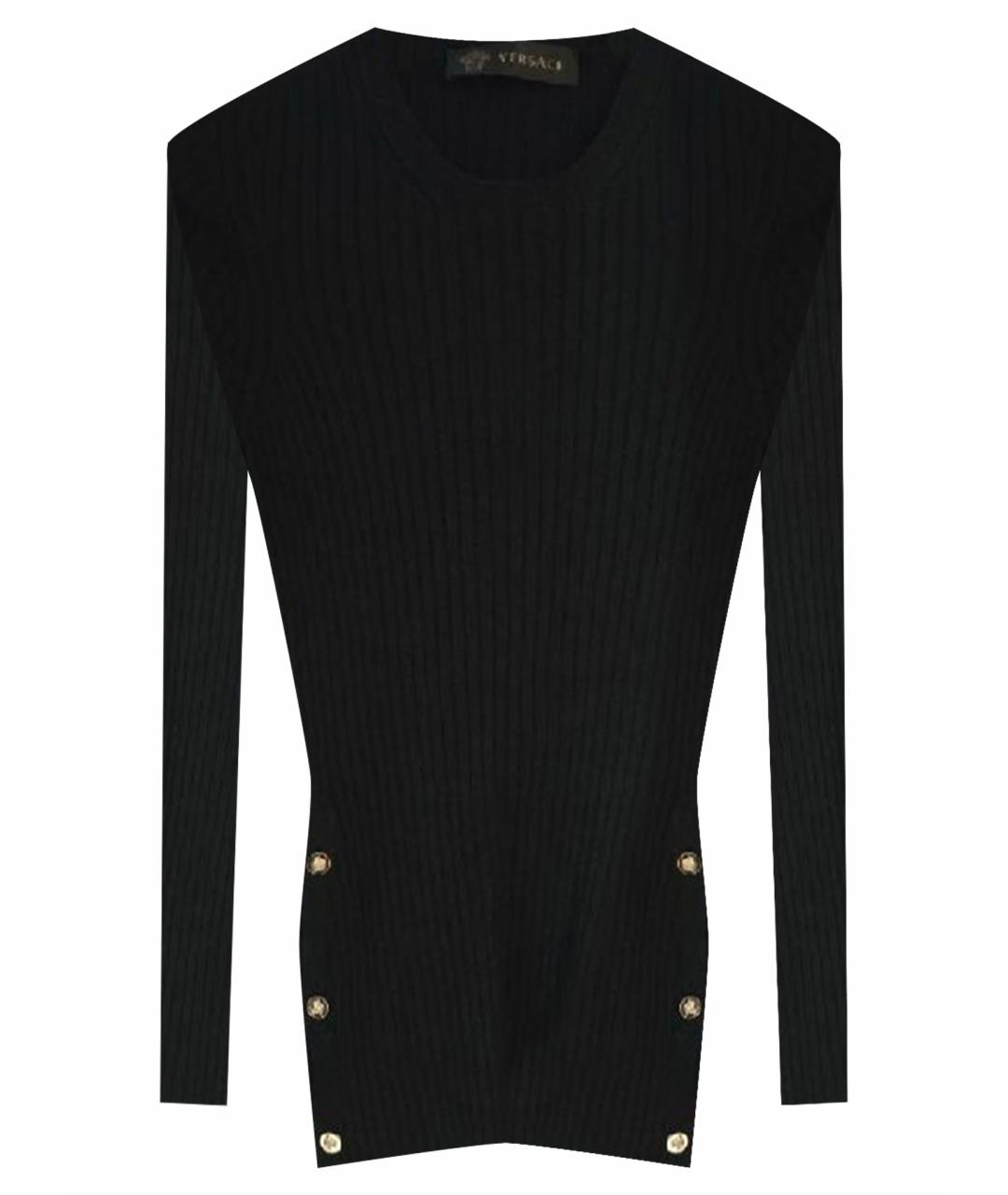 VERSACE Черный шерстяной джемпер / свитер, фото 1