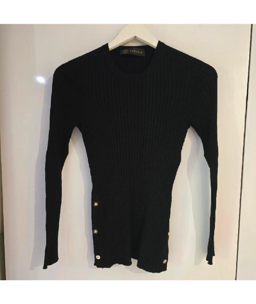 VERSACE Черный шерстяной джемпер / свитер, фото 6