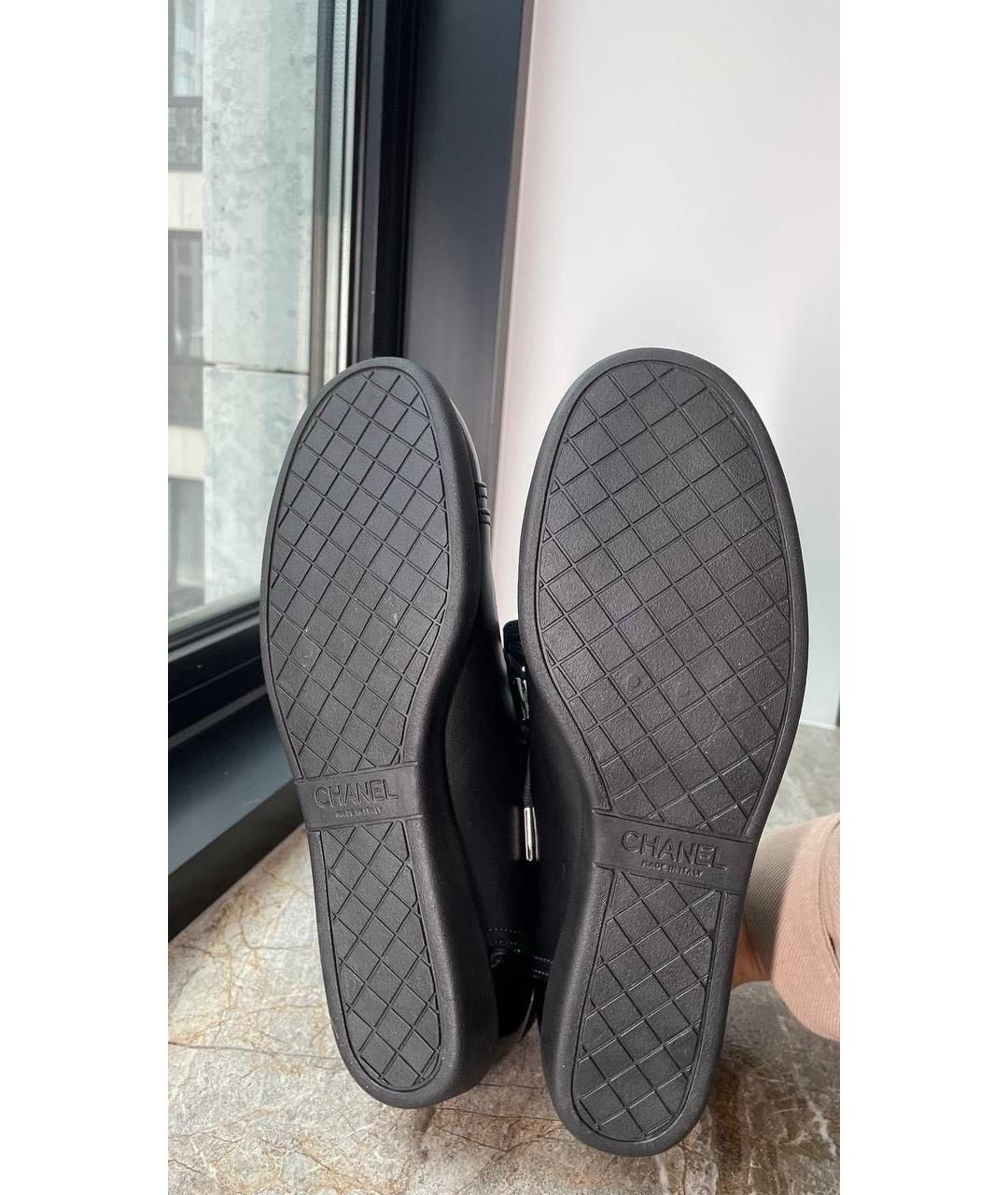 CHANEL Черные кожаные кроссовки, фото 5