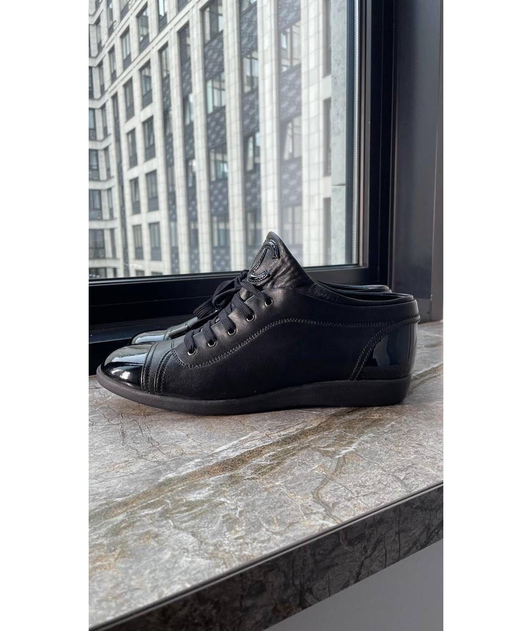 CHANEL Черные кожаные кроссовки, фото 7