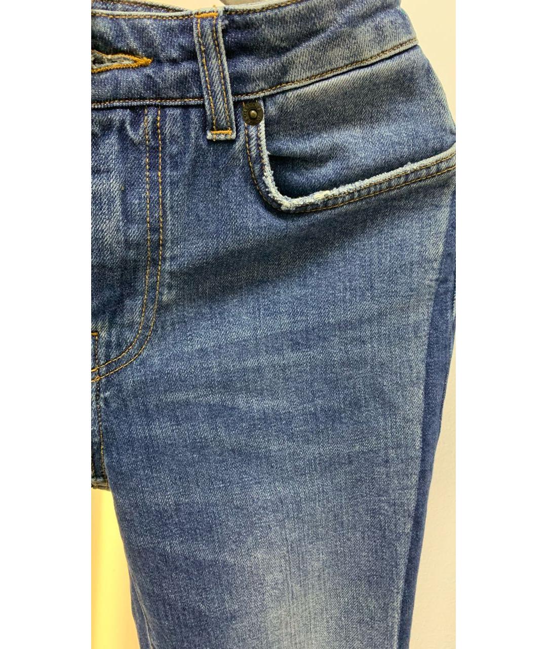 DOLCE&GABBANA Синие хлопко-эластановые прямые джинсы, фото 4