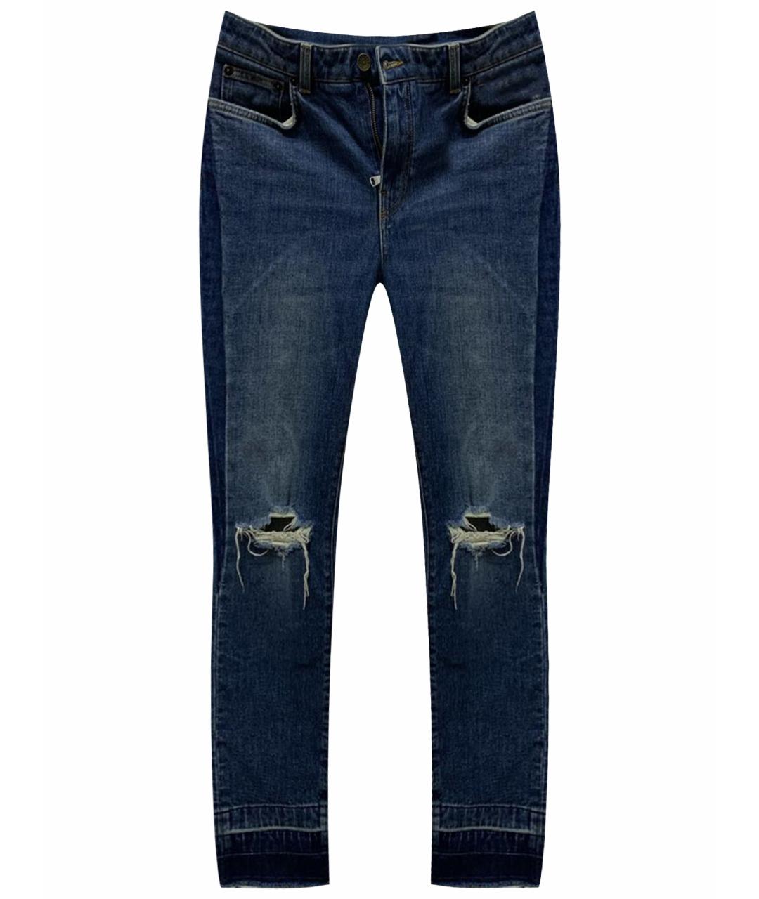 DOLCE&GABBANA Синие хлопко-эластановые прямые джинсы, фото 1