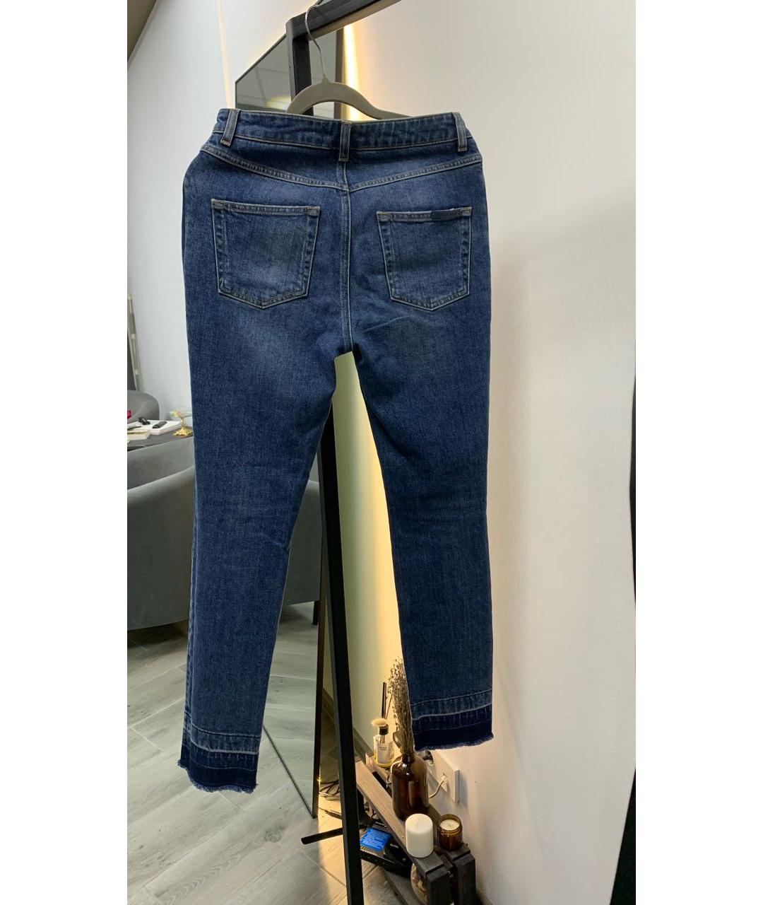 DOLCE&GABBANA Синие хлопко-эластановые прямые джинсы, фото 2