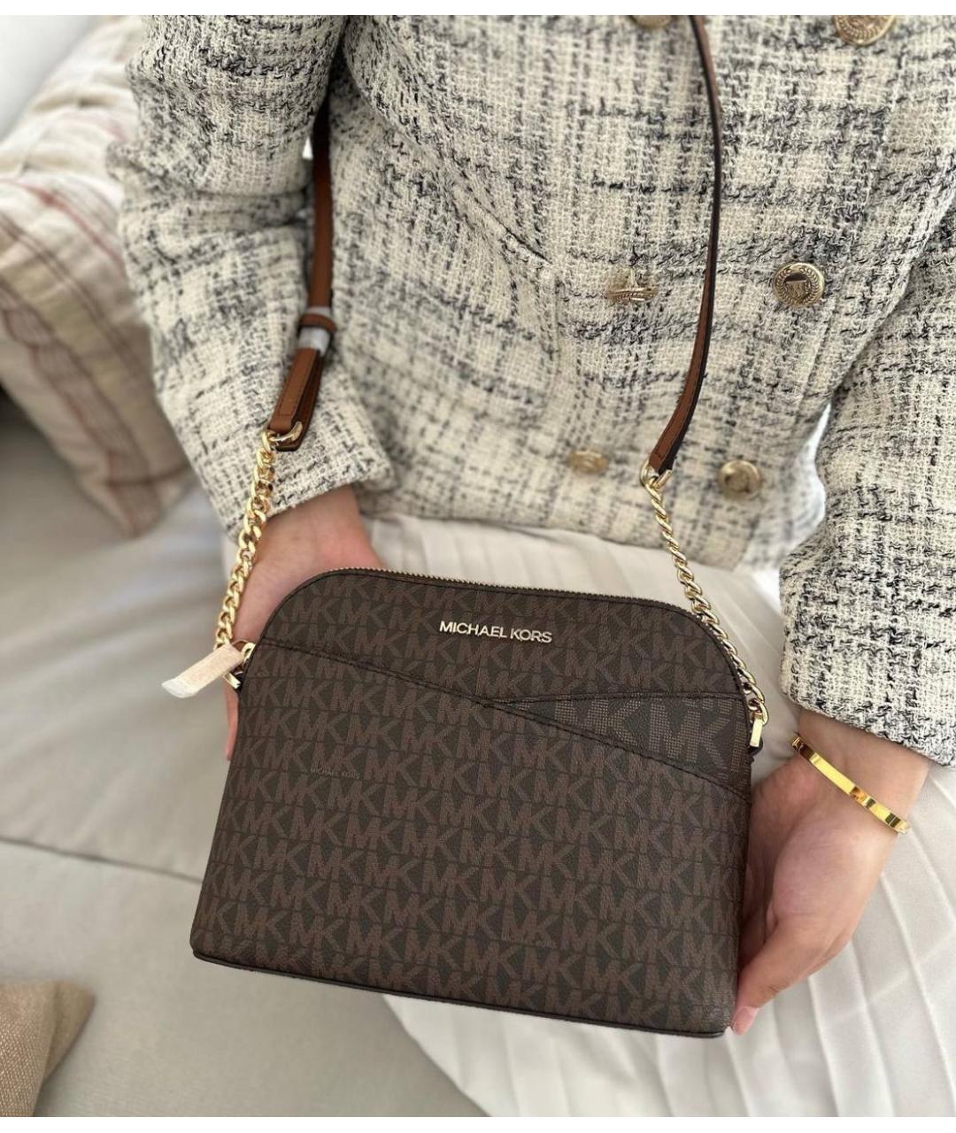 MICHAEL KORS Коричневая кожаная сумка через плечо, фото 5