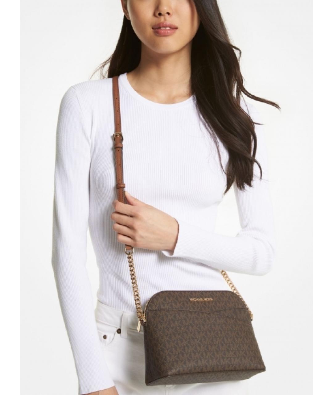 MICHAEL KORS Коричневая кожаная сумка через плечо, фото 3