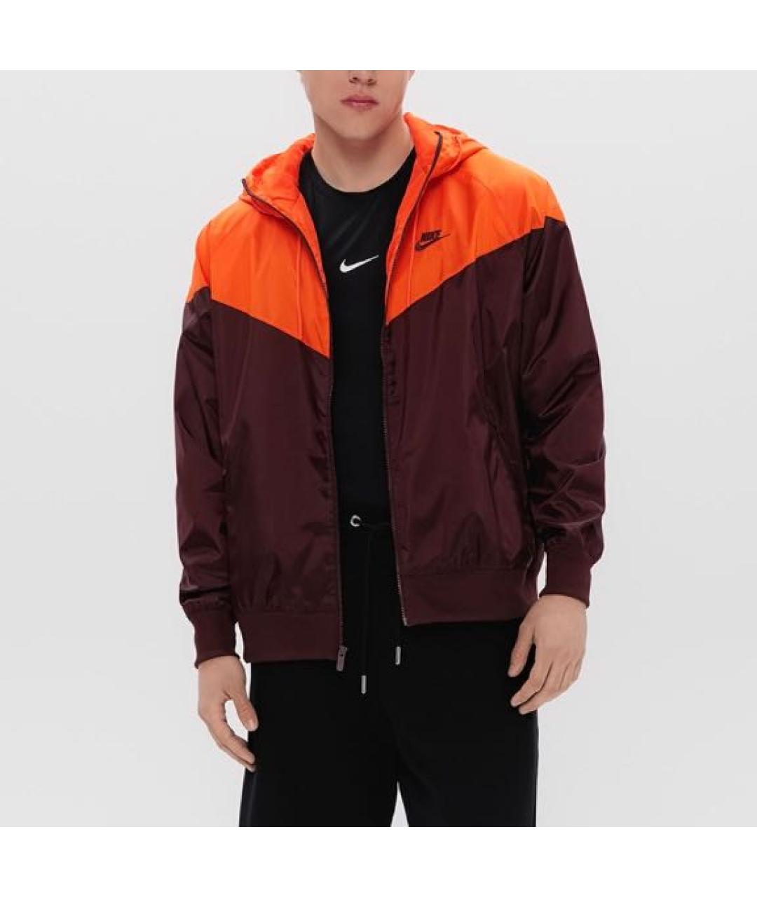 NIKE Бордовая полиэстеровая куртка, фото 3