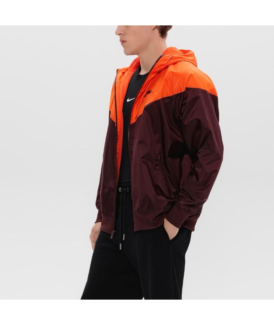NIKE Бордовая полиэстеровая куртка, фото 5