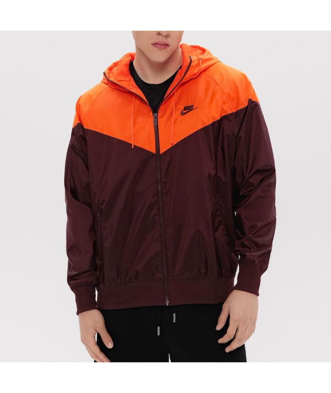 NIKE Бордовая полиэстеровая куртка, фото 2