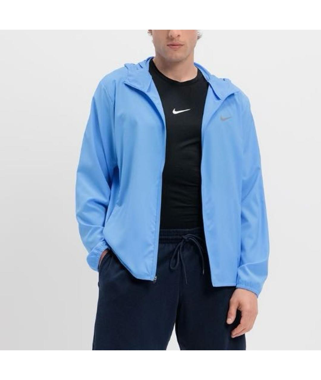 NIKE Голубая полиэстеровая куртка, фото 3