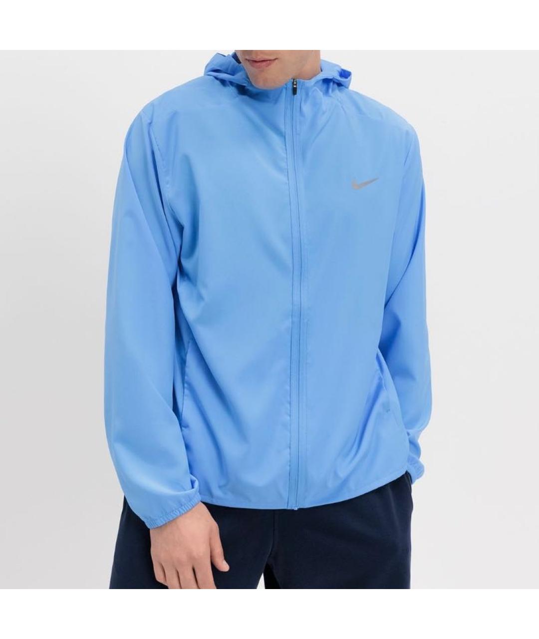 NIKE Голубая полиэстеровая куртка, фото 2