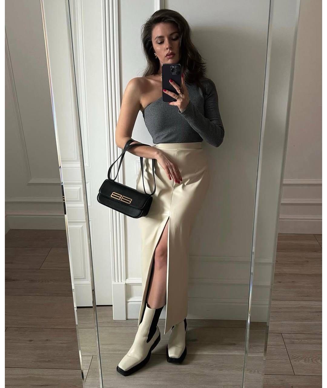 BOTTEGA VENETA Бежевые кожаные полусапоги, фото 7