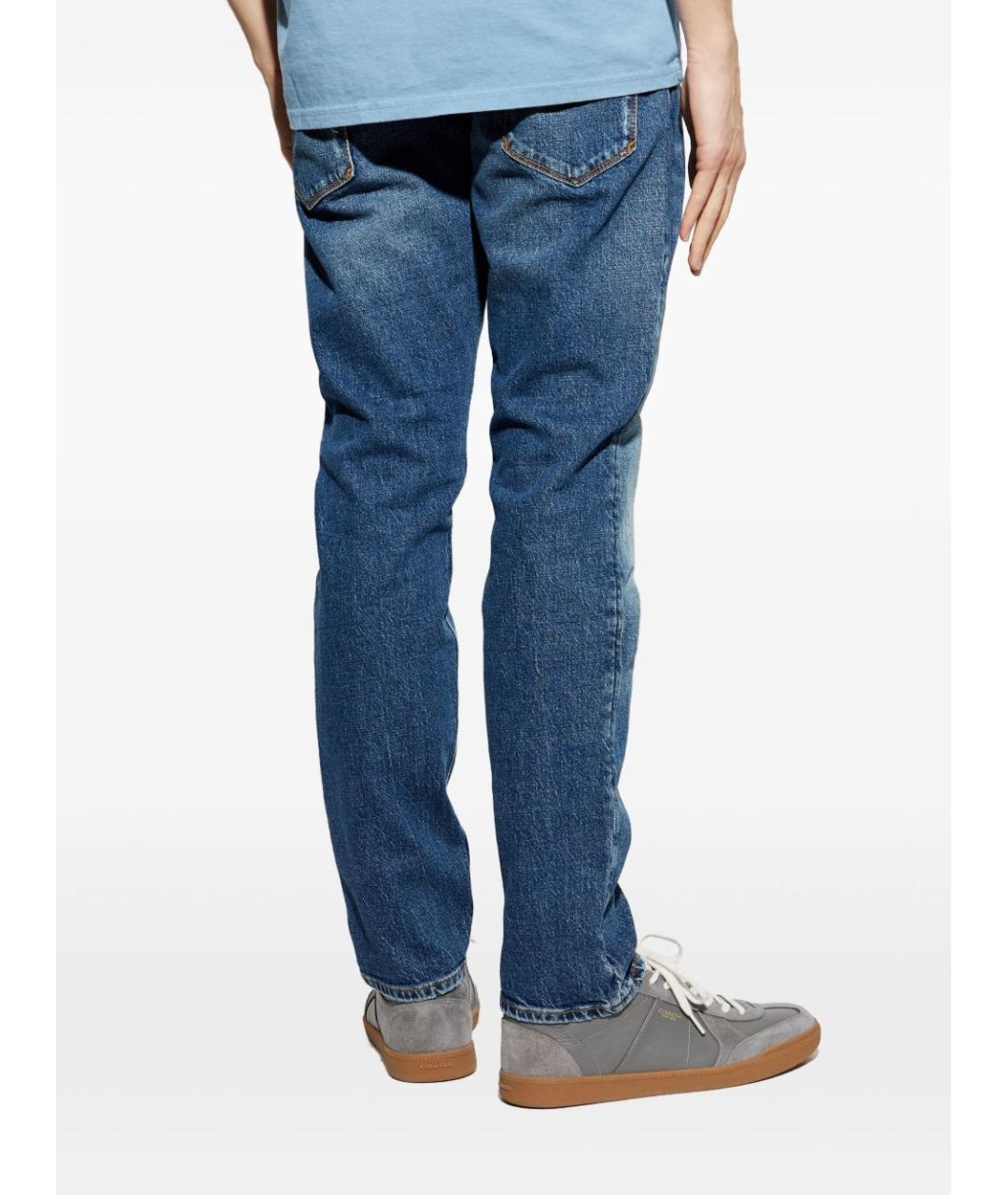 EMPORIO ARMANI Синие хлопковые прямые джинсы, фото 2