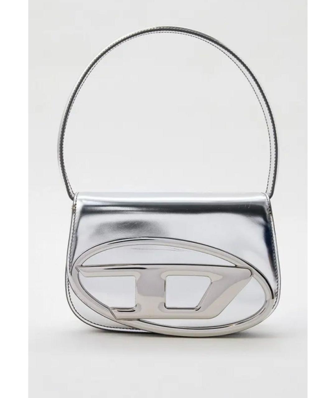 DIESEL Серебряная кожаная сумка с короткими ручками, фото 9