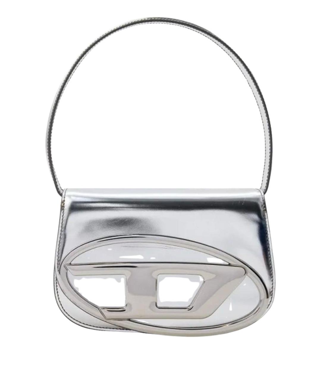 DIESEL Серебряная кожаная сумка с короткими ручками, фото 1