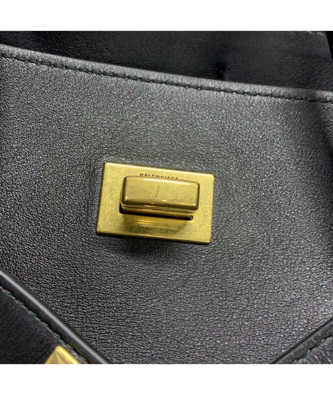 BALENCIAGA Черная кожаная сумка с короткими ручками, фото 6