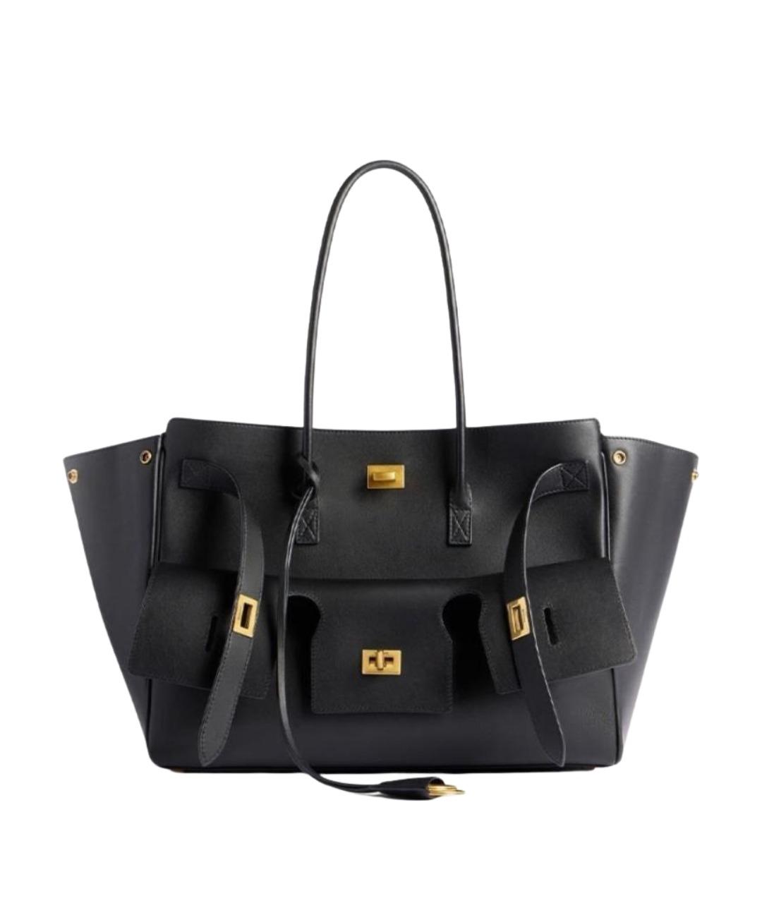 BALENCIAGA Черная кожаная сумка с короткими ручками, фото 1