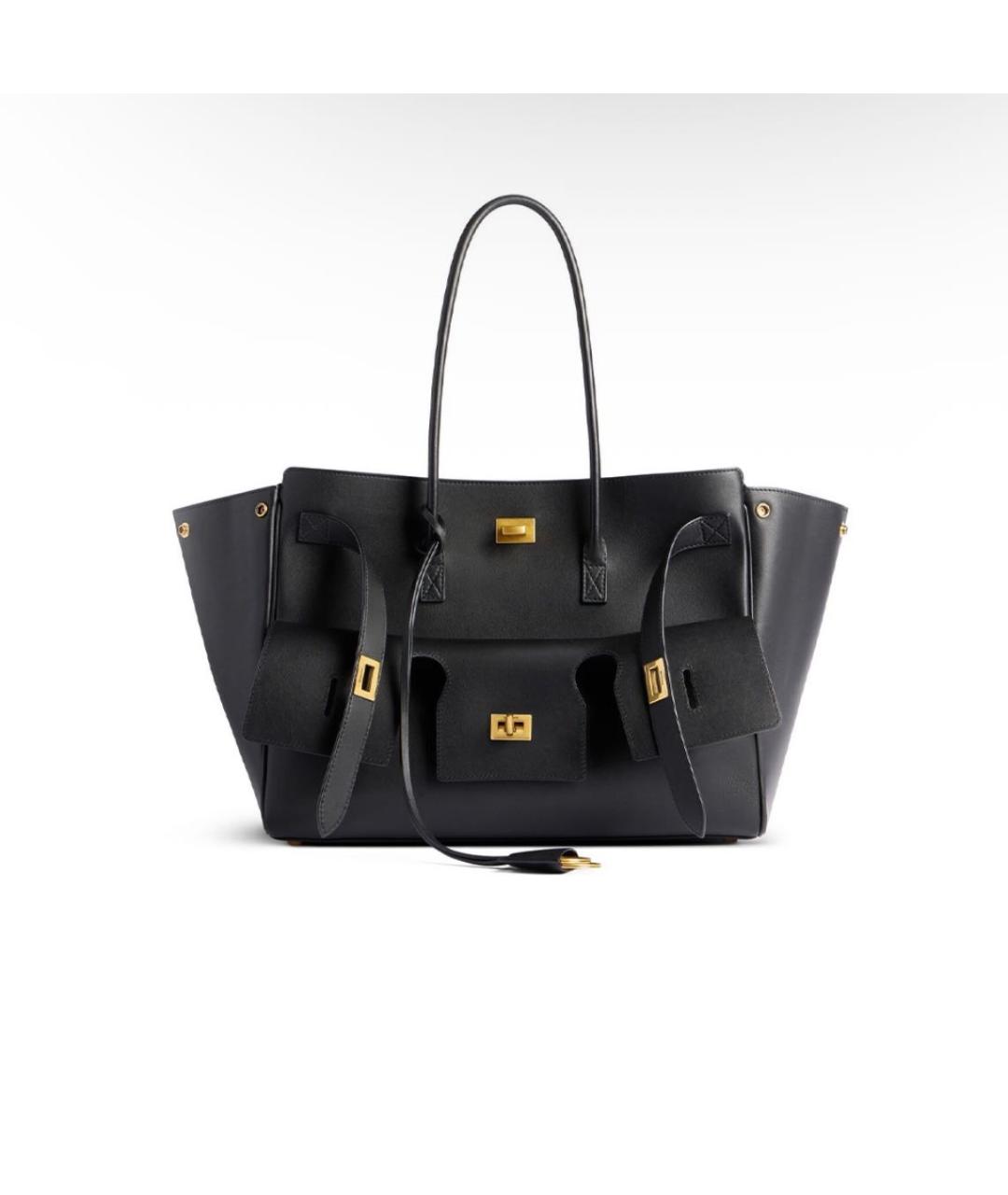 BALENCIAGA Черная кожаная сумка с короткими ручками, фото 8