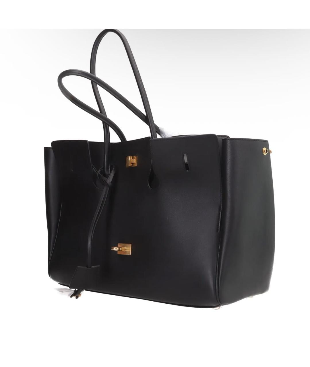 BALENCIAGA Черная кожаная сумка с короткими ручками, фото 3