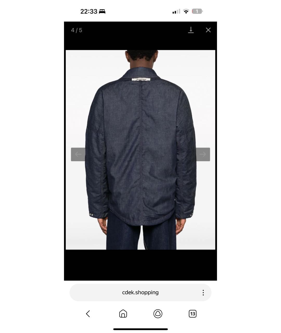 JACQUEMUS Темно-синяя деним куртка, фото 5