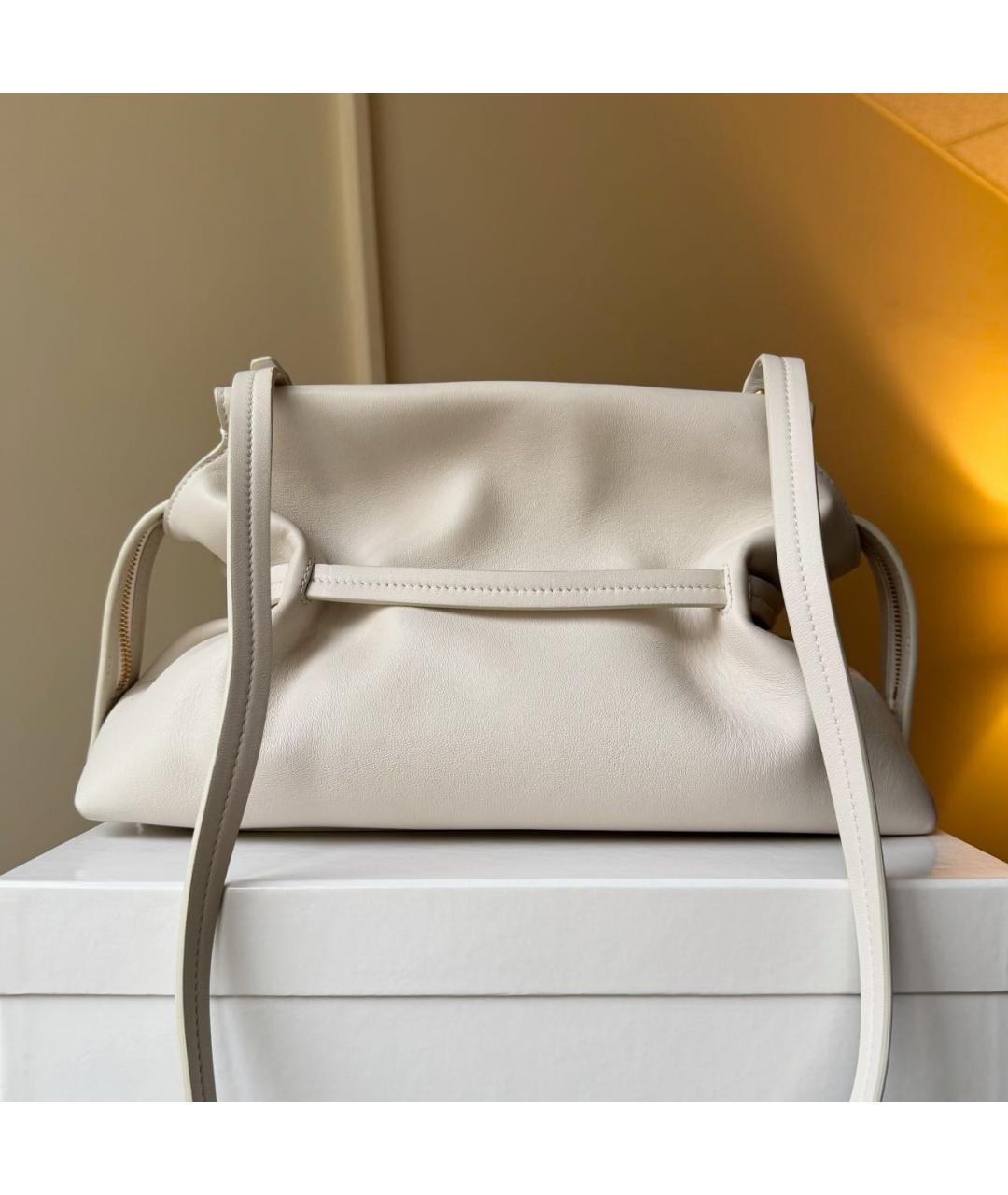 OFF-WHITE Бежевая кожаная сумка через плечо, фото 3