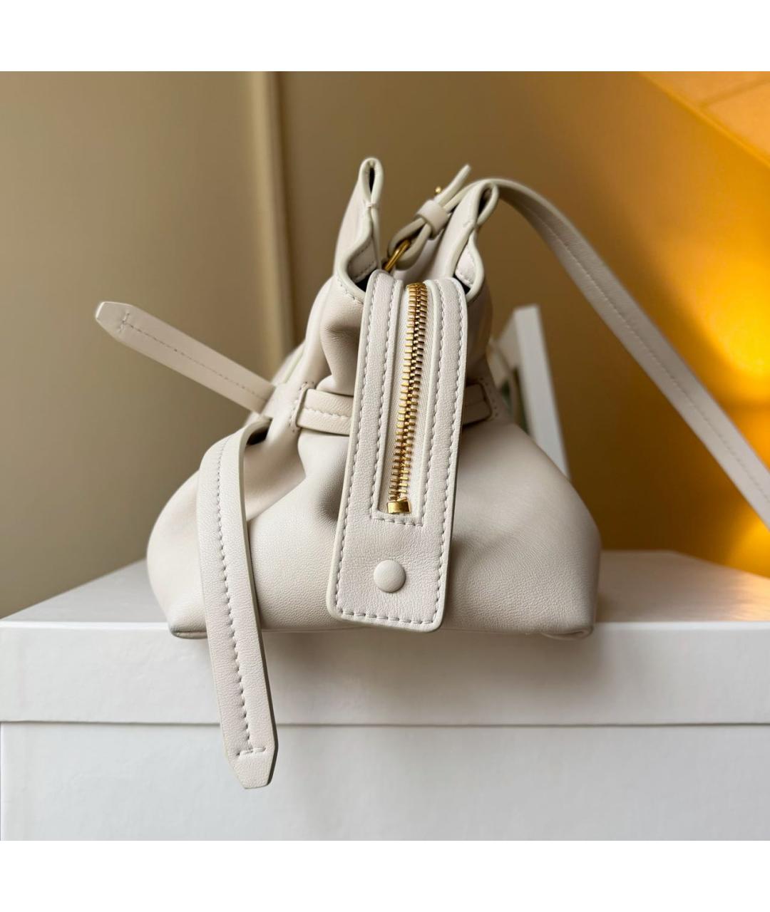 OFF-WHITE Бежевая кожаная сумка через плечо, фото 5