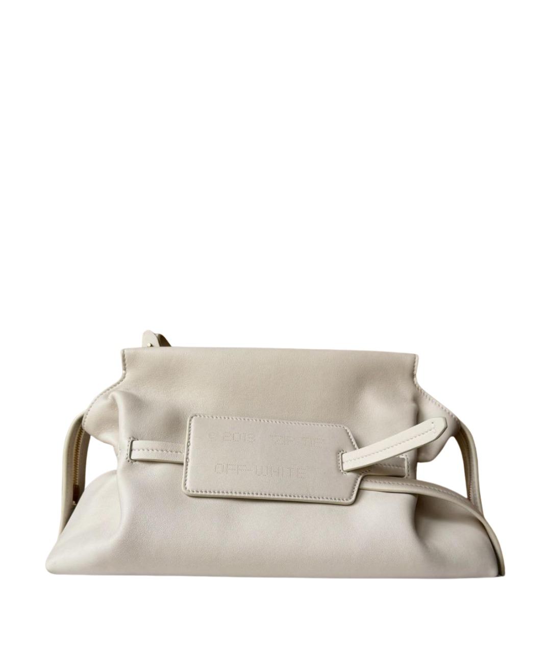 OFF-WHITE Бежевая кожаная сумка через плечо, фото 1