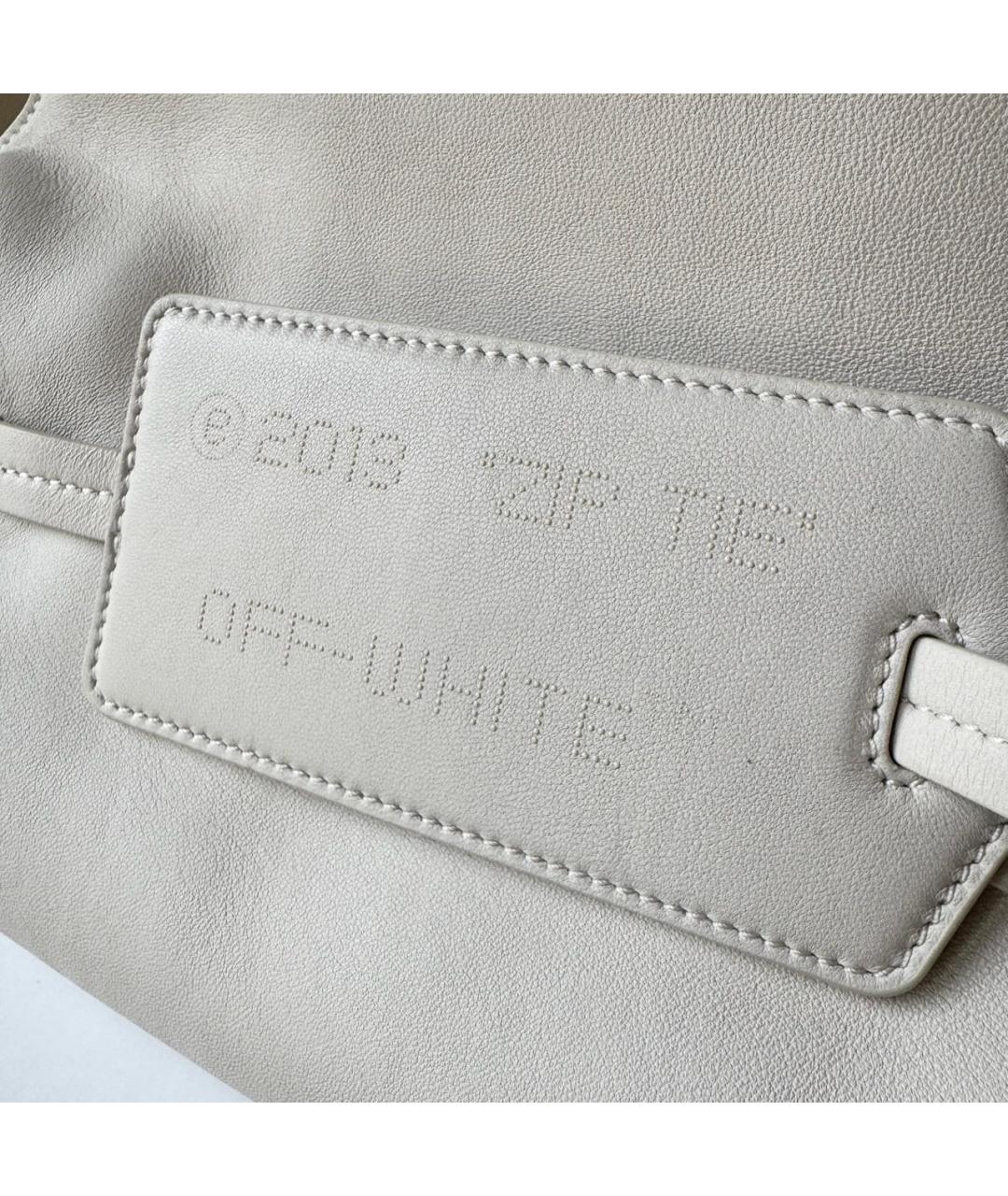 OFF-WHITE Бежевая кожаная сумка через плечо, фото 6