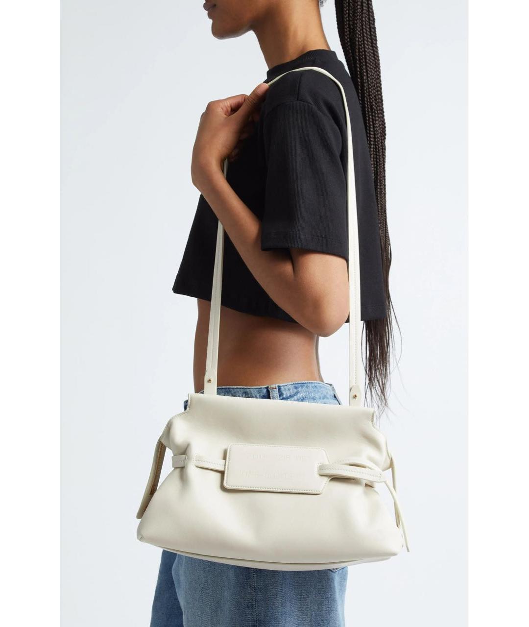 OFF-WHITE Бежевая кожаная сумка через плечо, фото 8