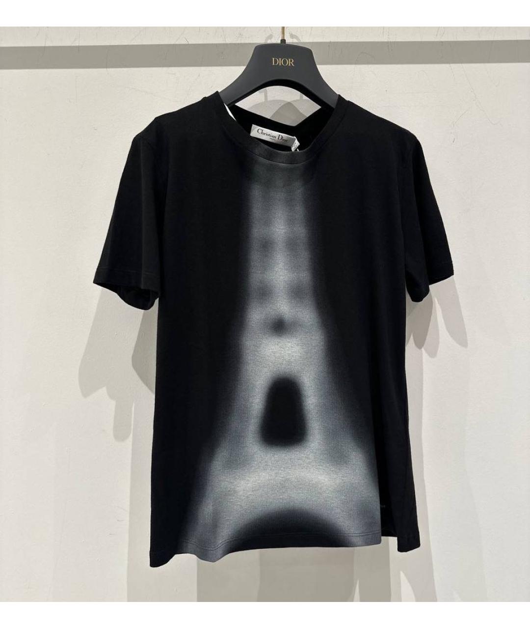 CHRISTIAN DIOR Черная хлопковая футболка, фото 2