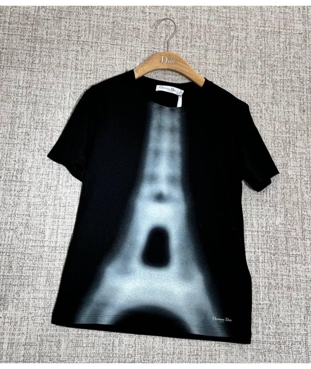 CHRISTIAN DIOR Черная хлопковая футболка, фото 3