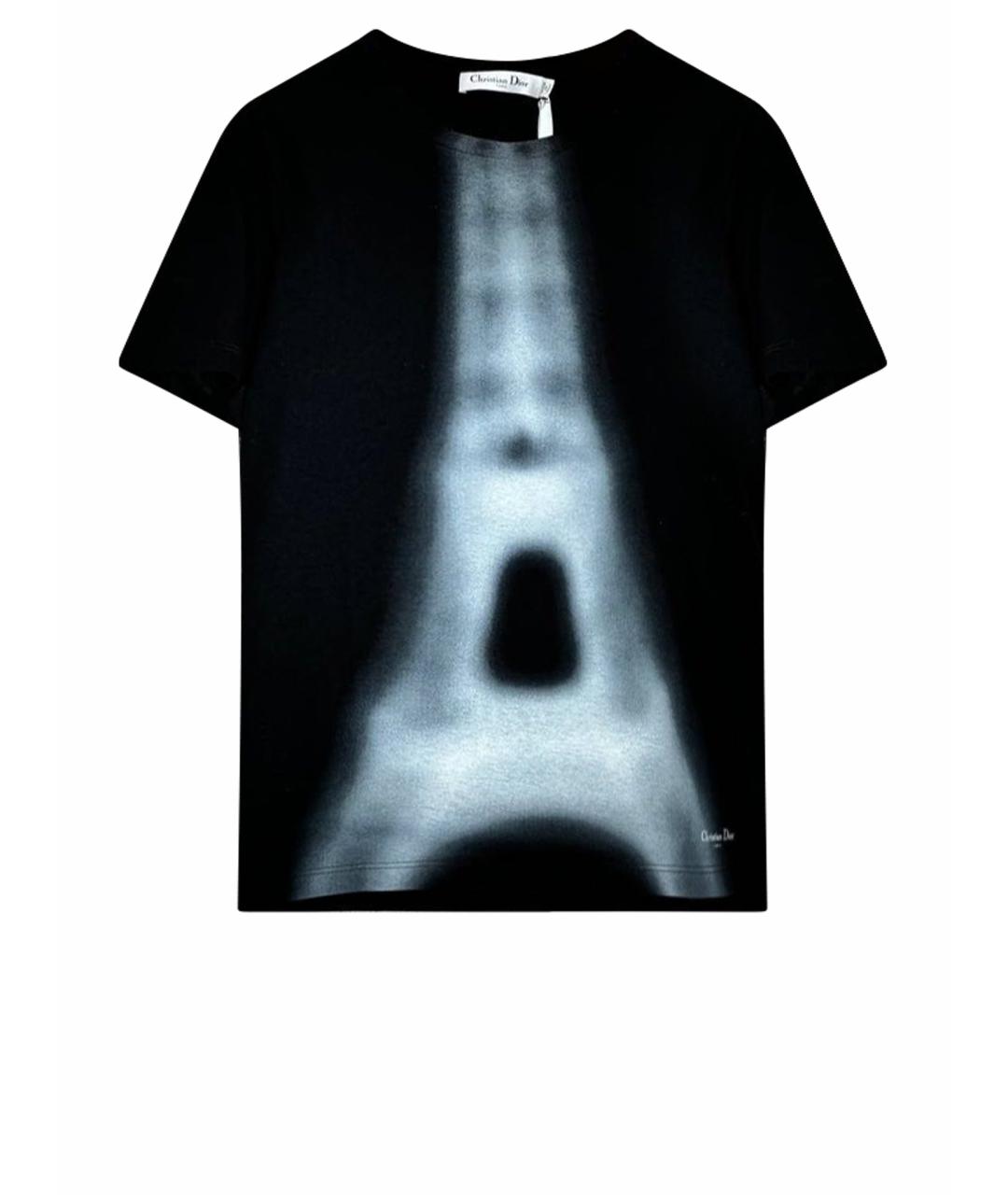 CHRISTIAN DIOR Черная хлопковая футболка, фото 1