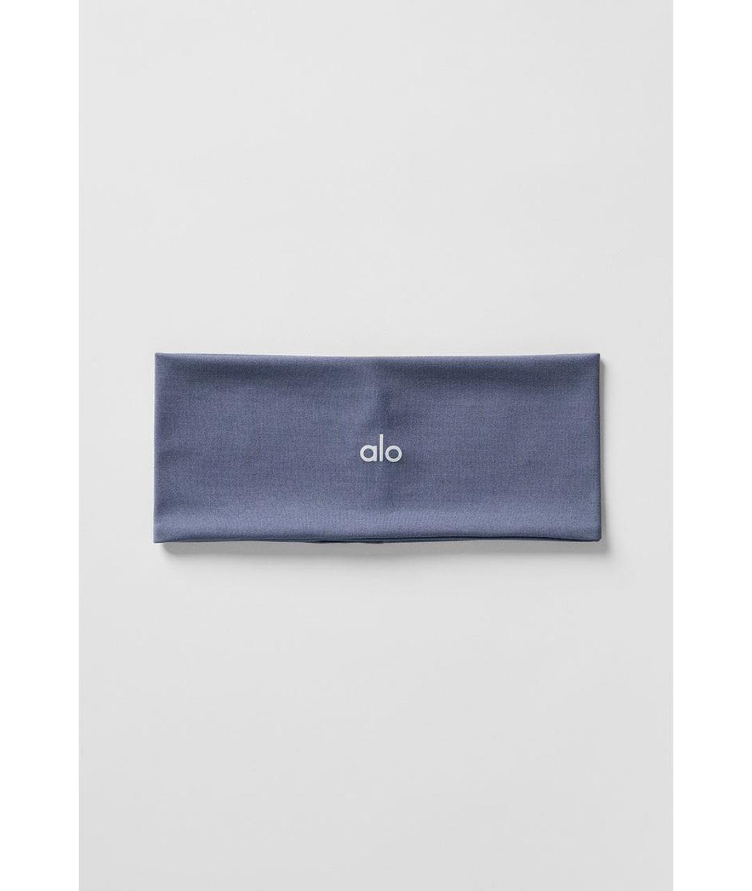 ALO YOGA Синяя синтетическая повязка на голову, фото 4