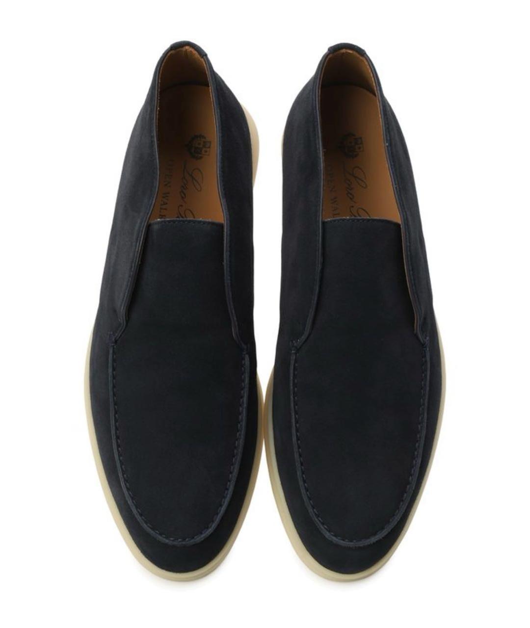 LORO PIANA Темно-синие замшевые ботинки, фото 2