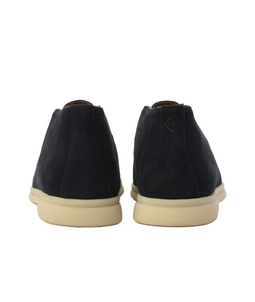 LORO PIANA Темно-синие замшевые ботинки, фото 4