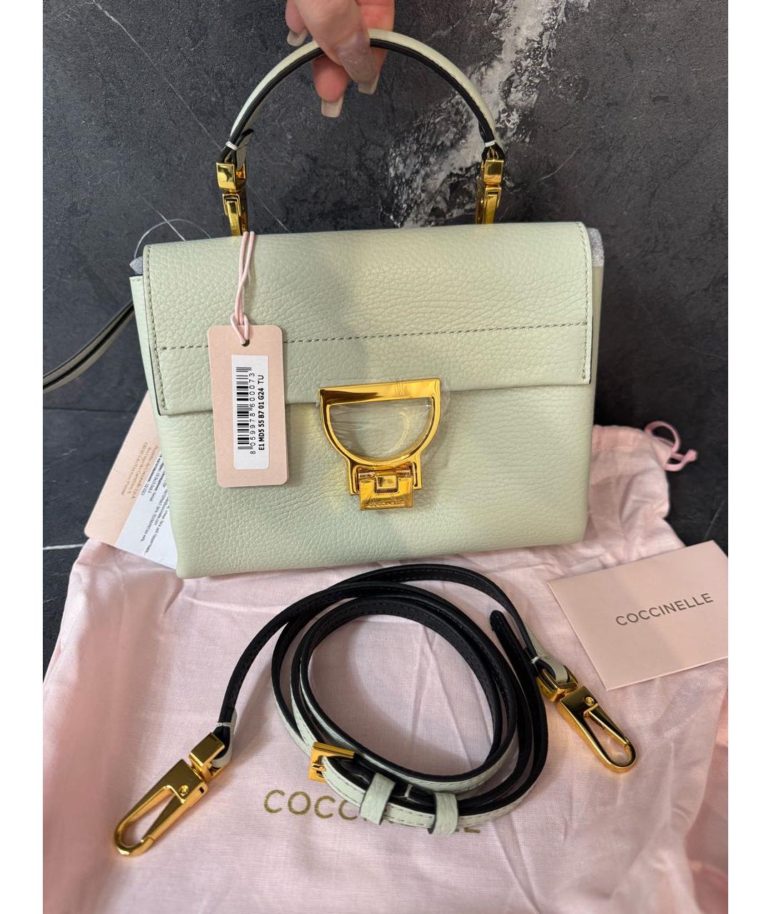COCCINELLE Салатовая кожаная сумка через плечо, фото 9