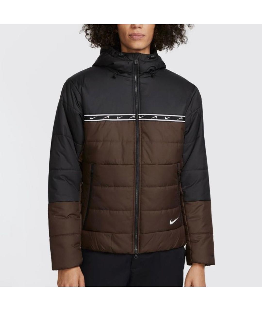 NIKE Коричневая полиэстеровая куртка, фото 2