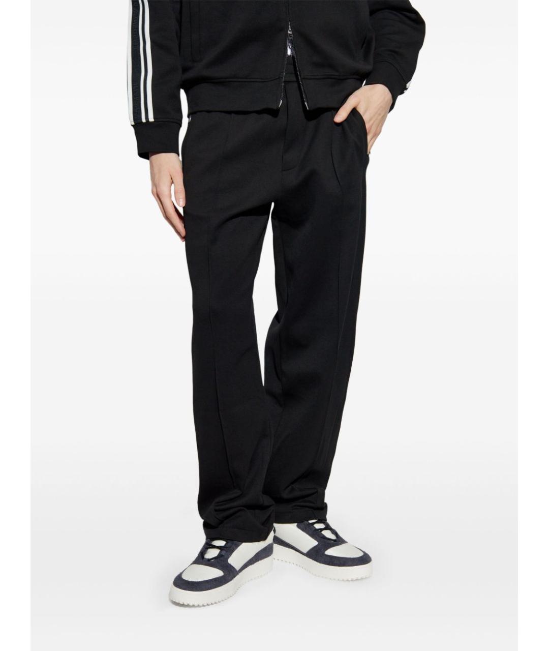 EMPORIO ARMANI Черные хлопковые повседневные брюки, фото 3