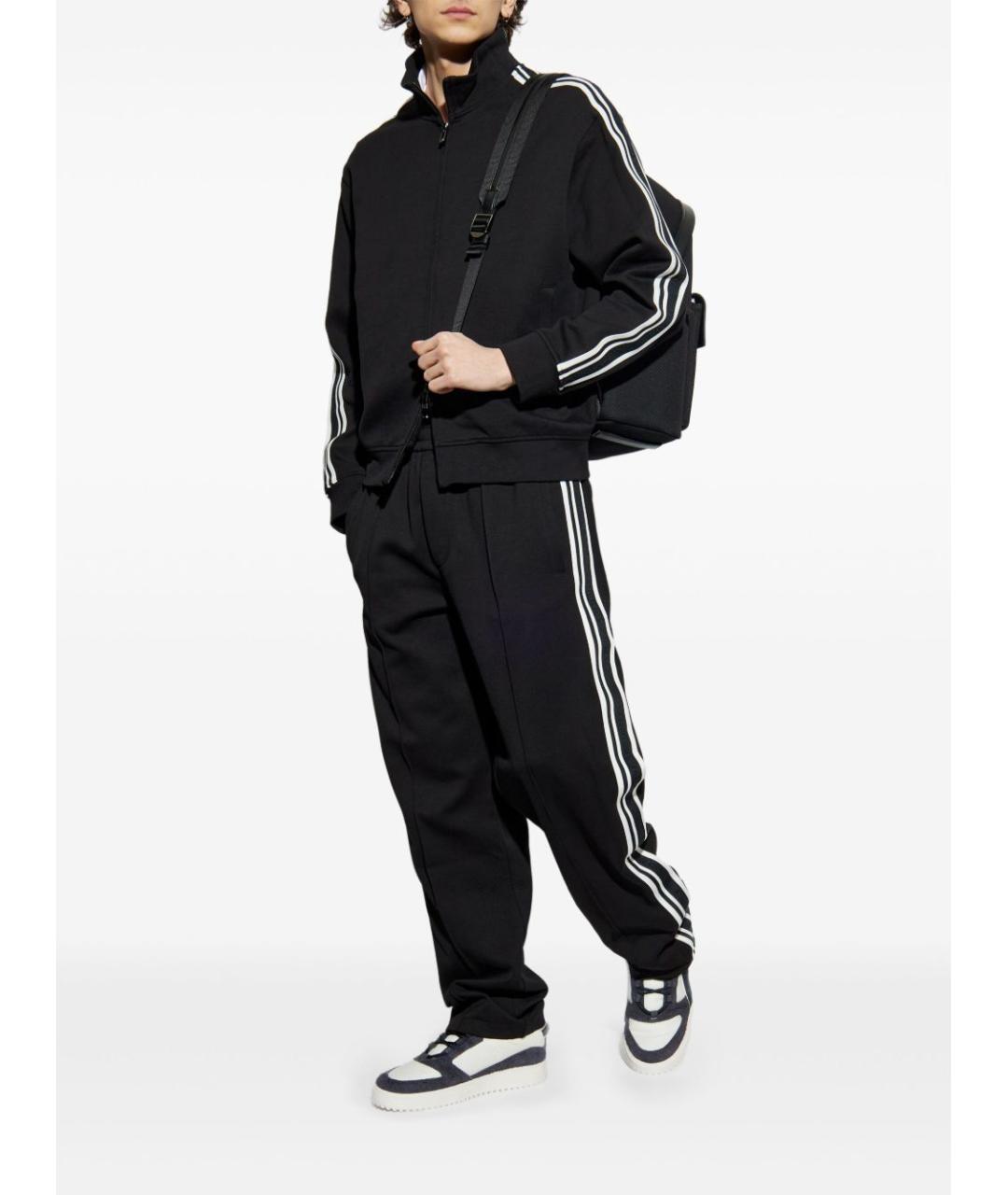 EMPORIO ARMANI Черные хлопковые повседневные брюки, фото 2