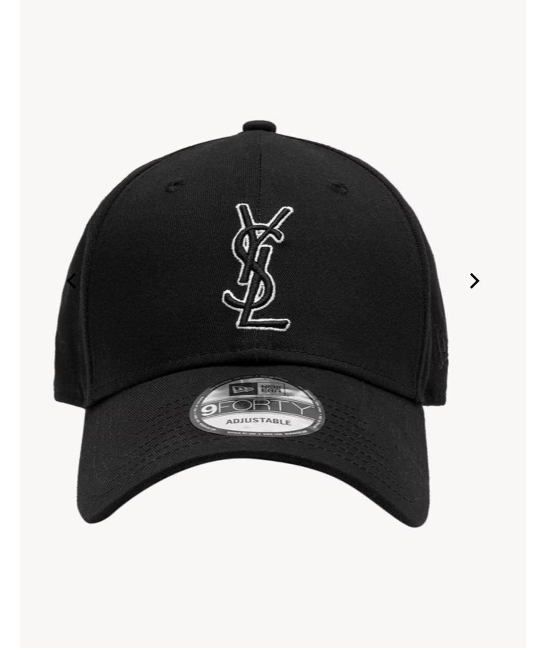 SAINT LAURENT Черная хлопковая кепка, фото 8