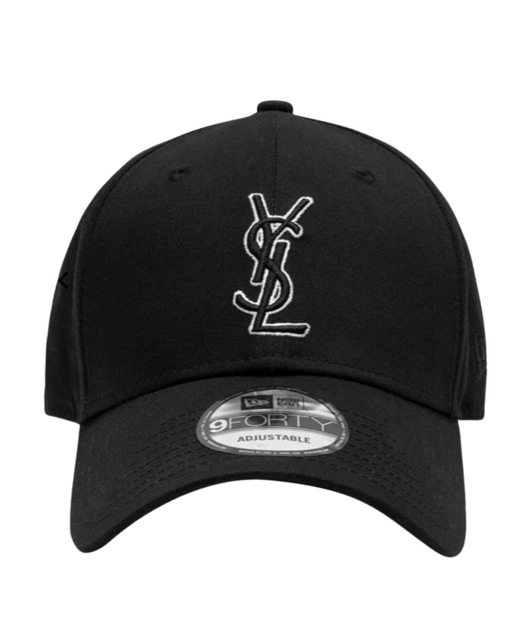 SAINT LAURENT Черная хлопковая кепка, фото 1