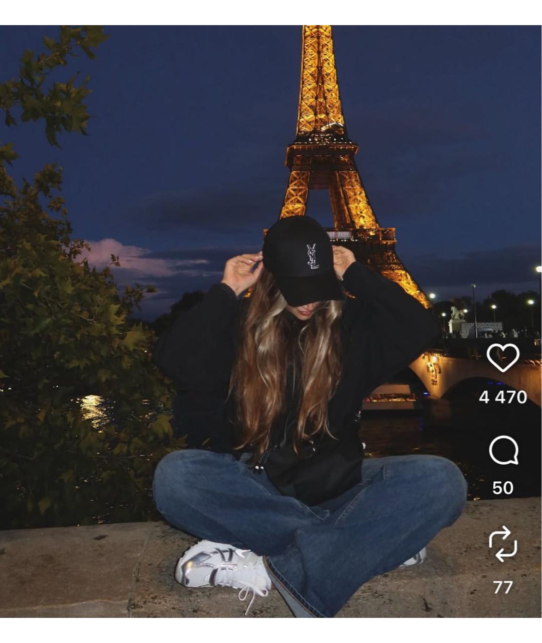 SAINT LAURENT Черная хлопковая кепка, фото 7