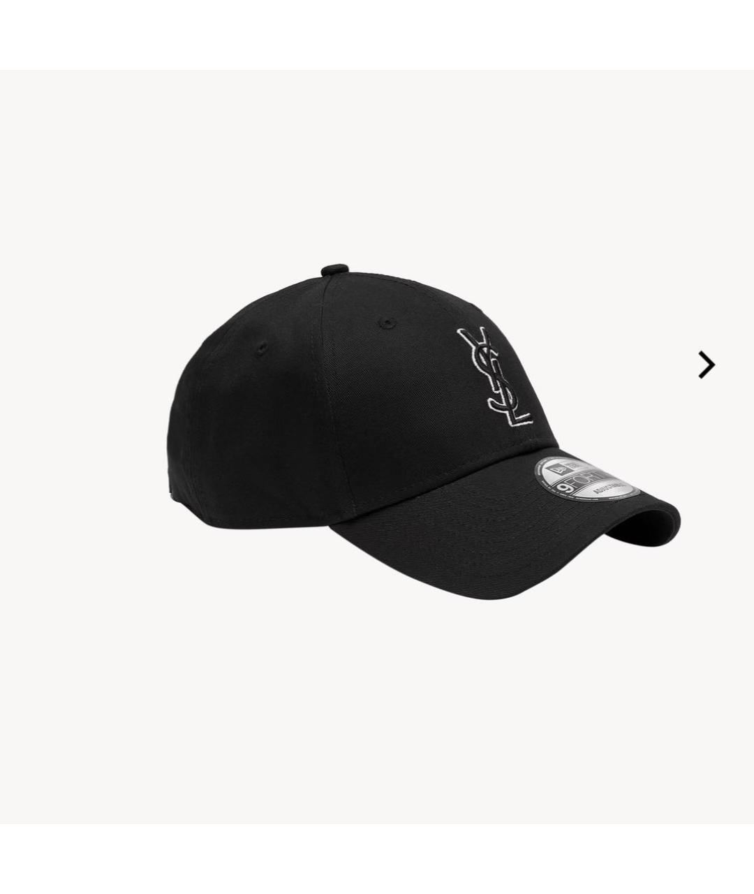 SAINT LAURENT Черная хлопковая кепка, фото 2